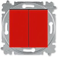 Переключатель без рамки ABB EPJ Levit 2-кл. проходной красный/дымчатый чёрный картинка